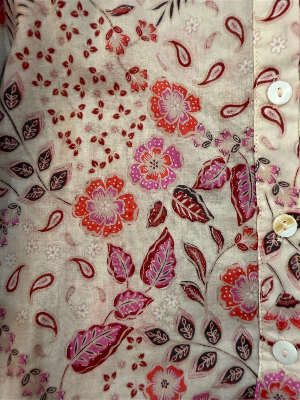 Karlie Boho Floral Paisley Lace Puff Sleeve Blouse M Pink - Picture 6 of 15